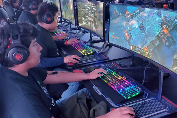 students playing
